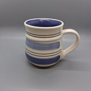 Pfaltzgraff RIO Mug Coffee Tea Cup Blue Stripe Stoneware MEXICO Copyright